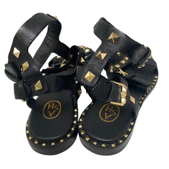 ASH Pacific Gladiator Sandals Size 6 Black Studded Strappy Womens Flats - Picture 11 of 16